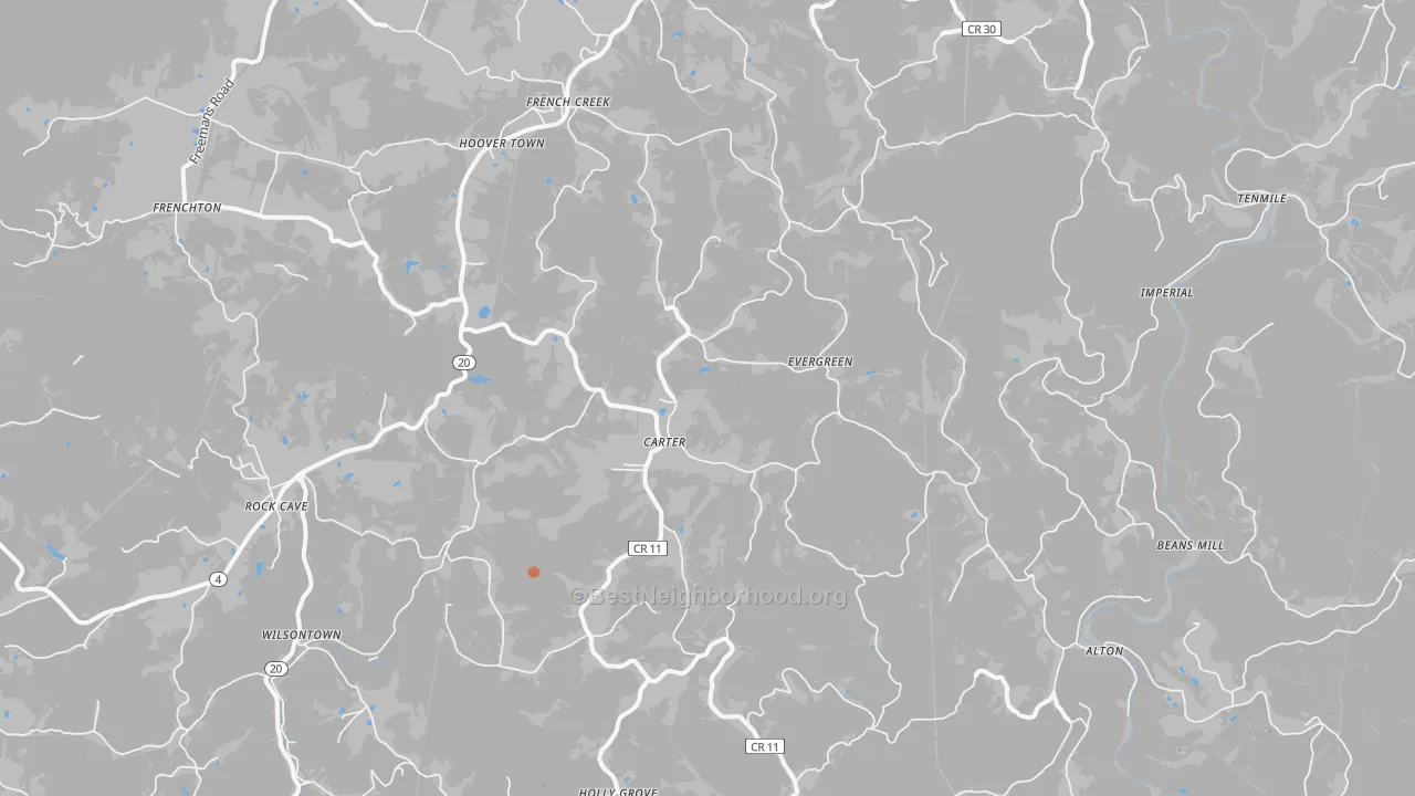 Bike Grade map of French Creek, WV