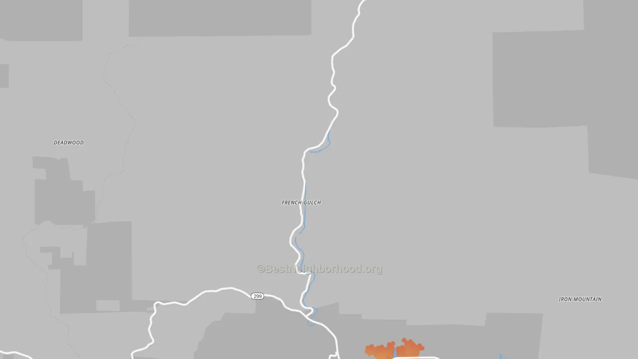 Bike Grade map of French Gulch, CA