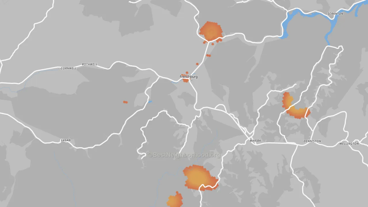 Bike Grade map of Frenchburg, KY
