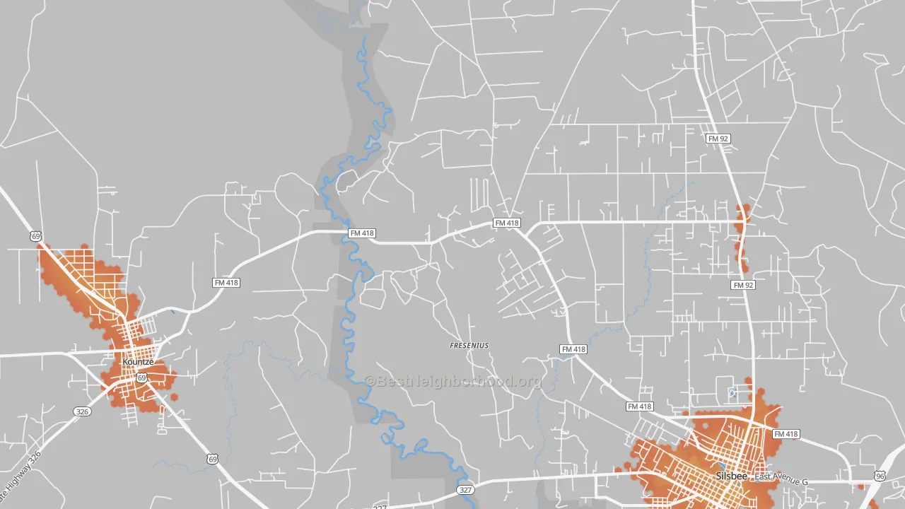 Bike Grade map of Fresenius, TX