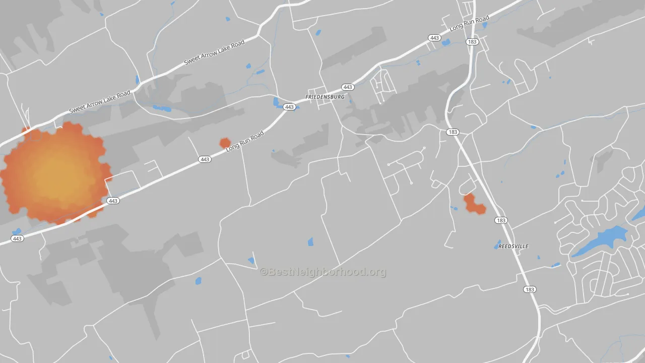 Bike Grade map of Friedensburg, PA