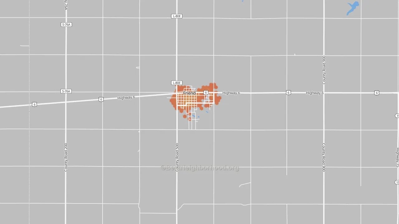 Bike Grade map of Friend, NE