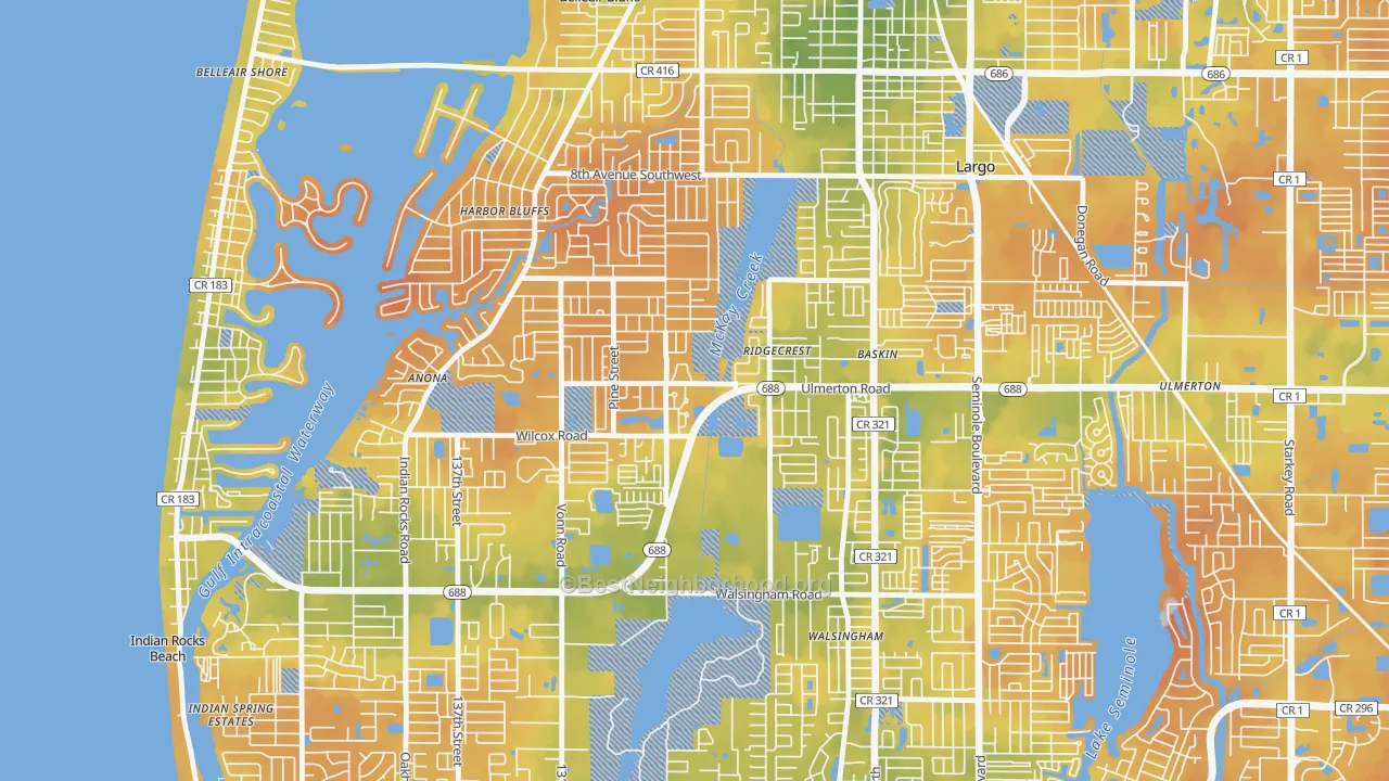 Bike Grade map of Friends of Ridgecrest, Largo, FL