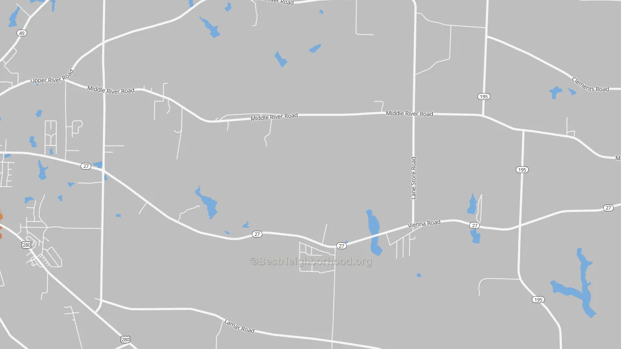Bike Grade map of Friendship, GA