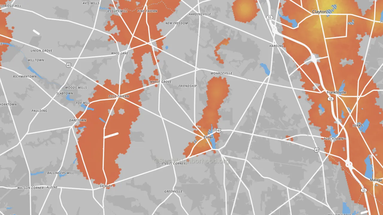 Bike Grade map of Friendship, NJ