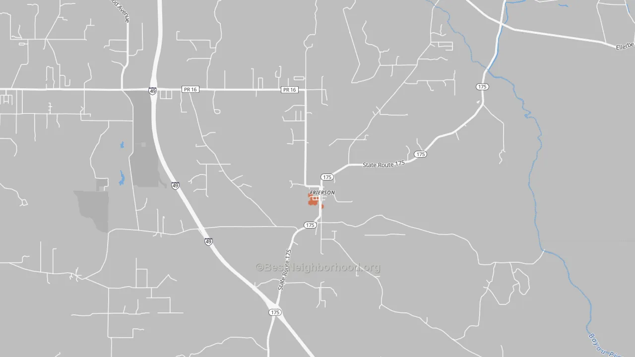 Bike Grade map of Frierson, LA