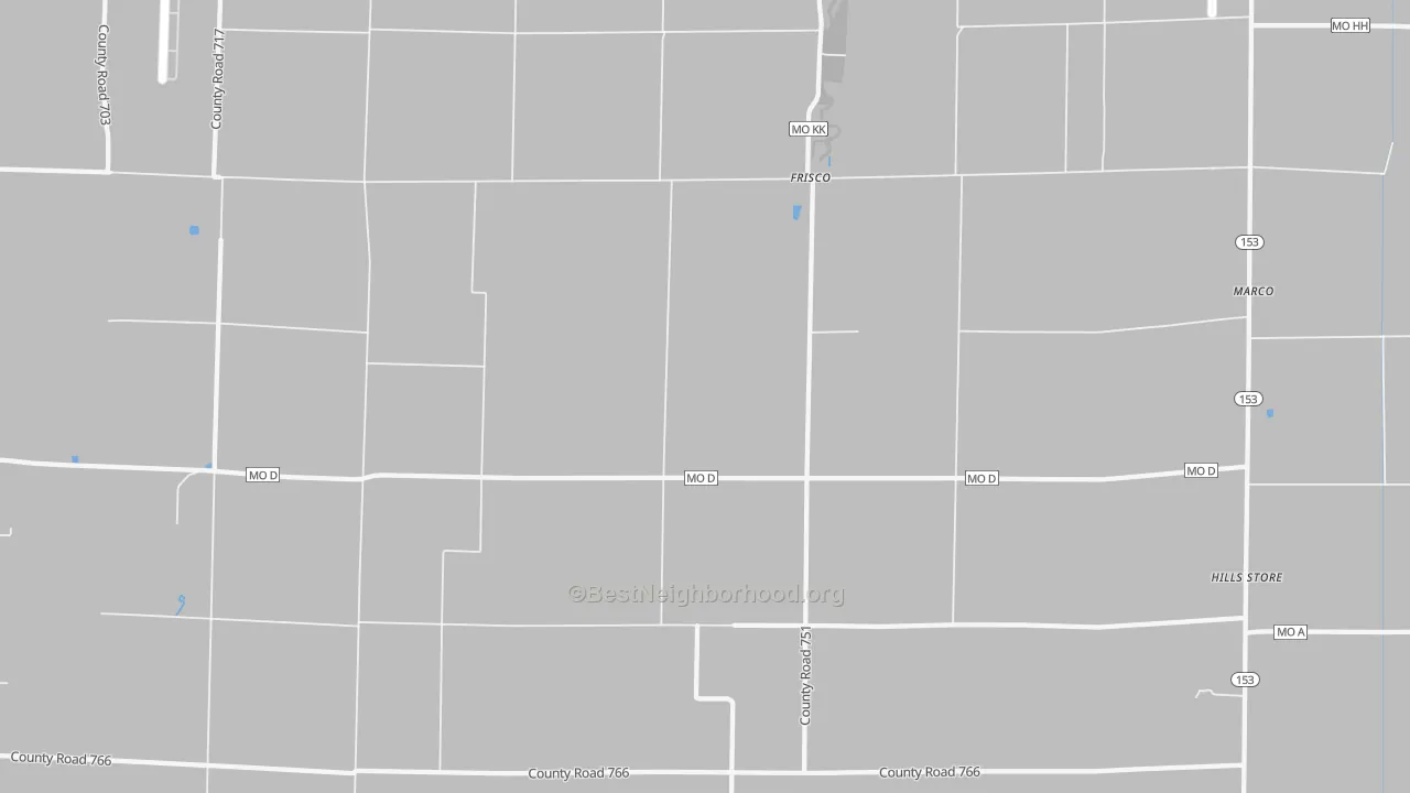Bike Grade map of Frisco, MO