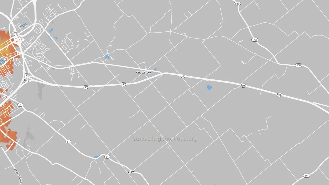 Bike Grade map of Fritchton, IN