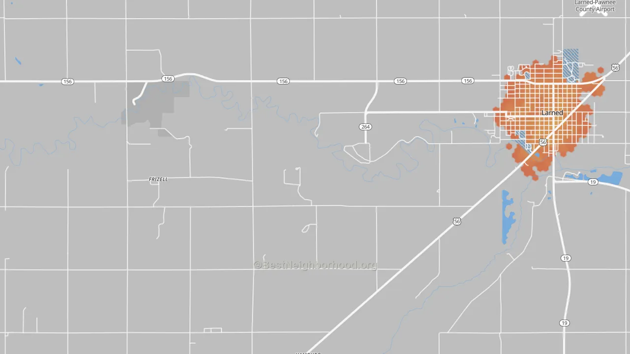 Bike Grade map of Frizell, KS