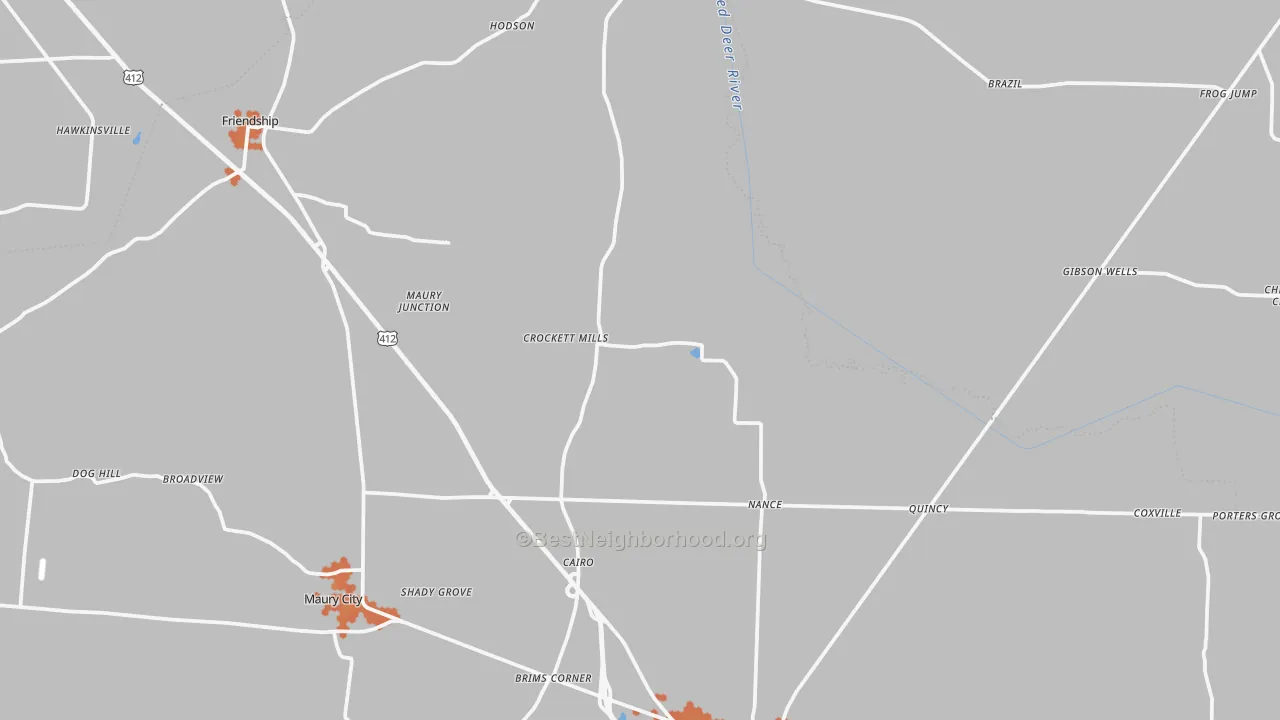 Bike Grade map of Frog Jump, TN