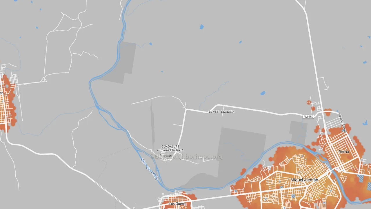 Bike Grade map of Fronton, TX