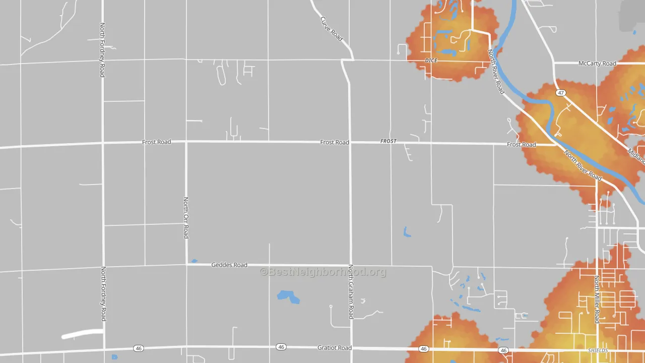 Bike Grade map of Frost, MI