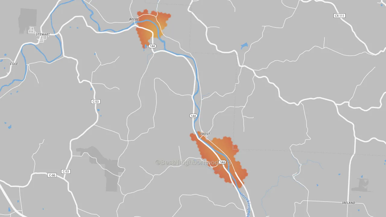 Bike Grade map of Frost, OH
