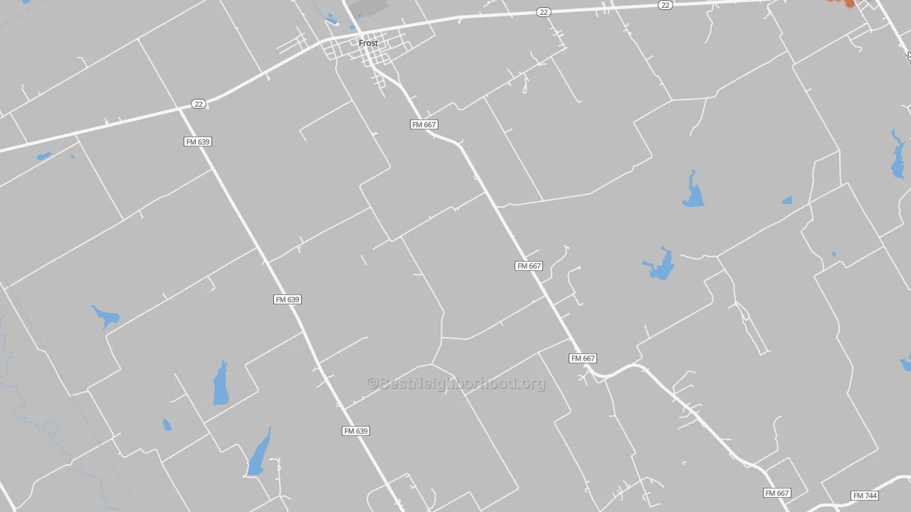 Bike Grade map of Frost, TX
