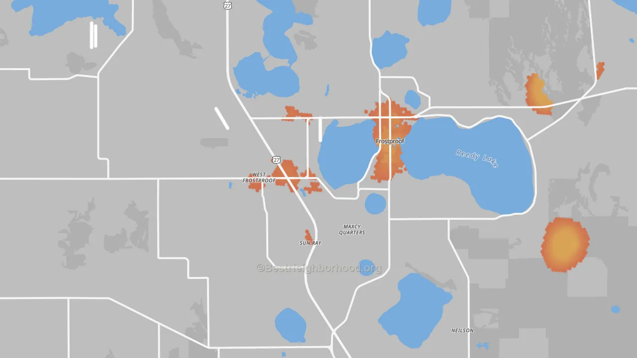 Bike Grade map of Frostproof, FL