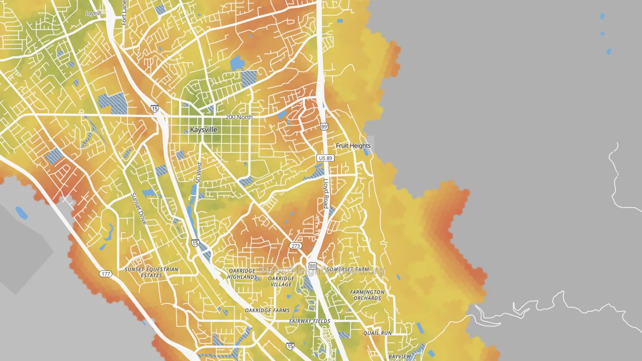 Bike Grade map of Fruit Heights, UT