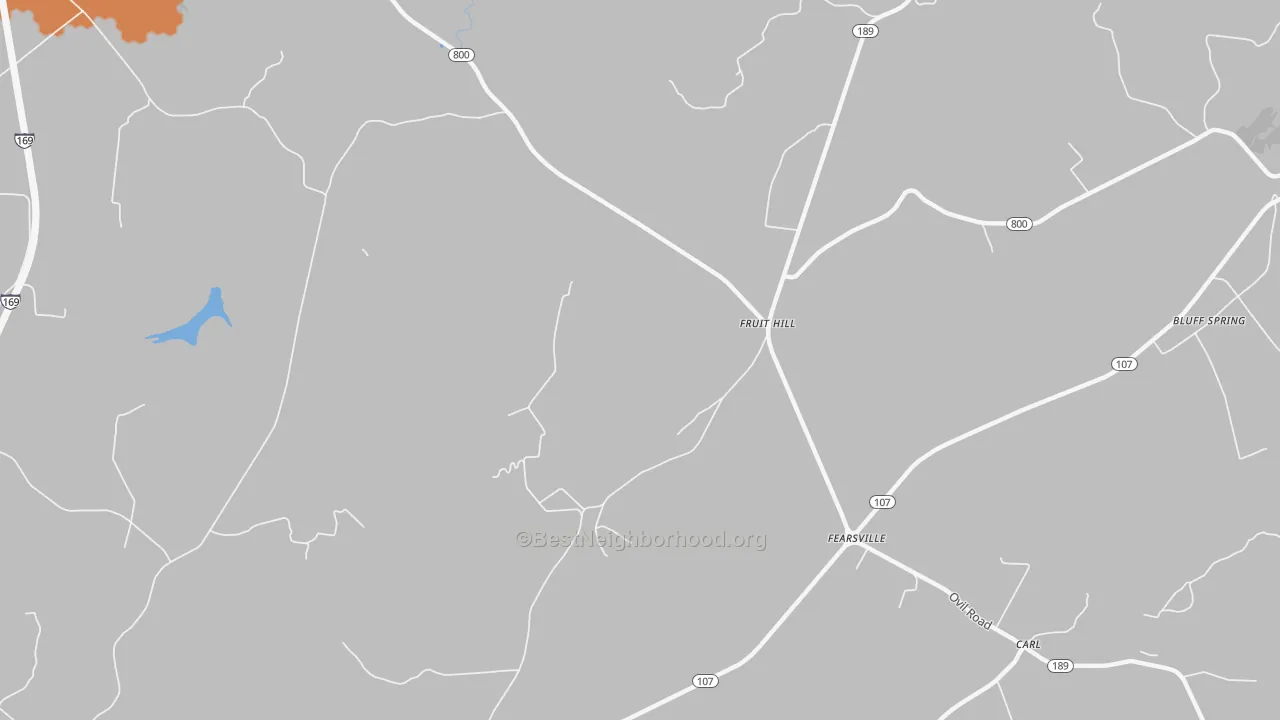 Bike Grade map of Fruit Hill, KY