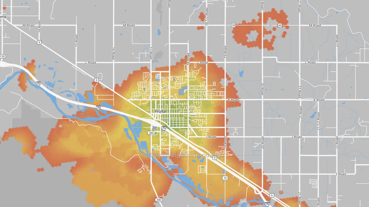 Bike Grade map of Fruita, CO