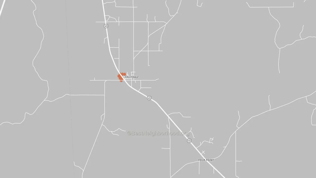 Bike Grade map of Fruitdale, AL