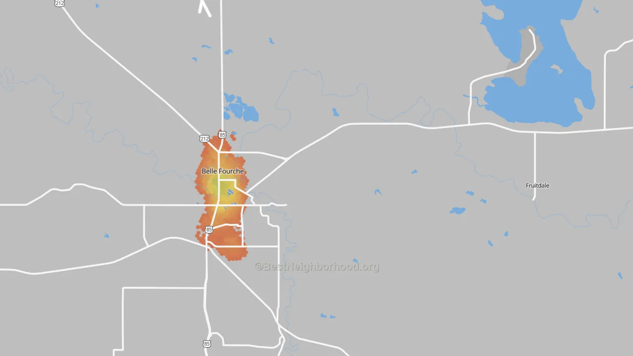 Bike Grade map of Fruitdale, SD
