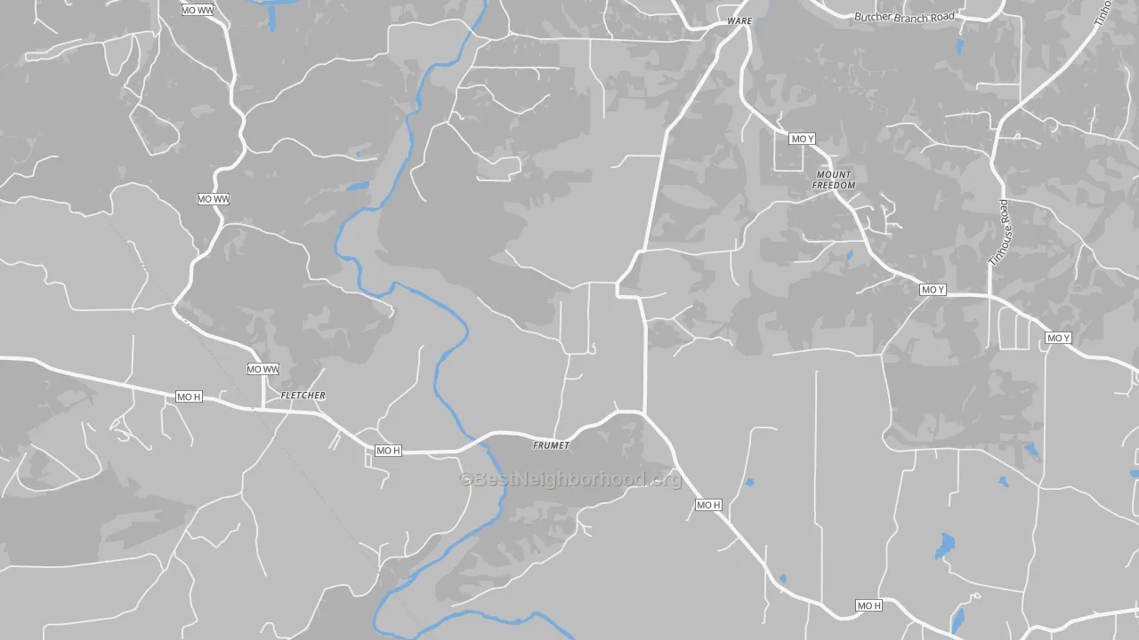 Bike Grade map of Frumet, MO