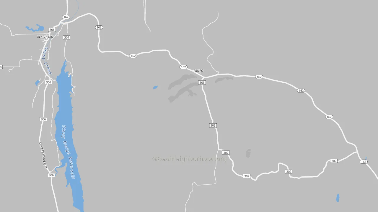 Bike Grade map of Fruto, CA