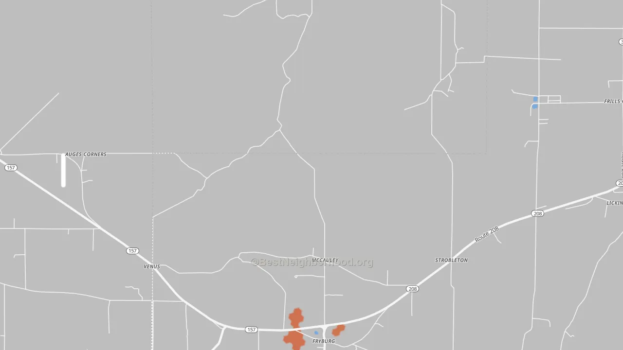 Bike Grade map of Fryburg, PA