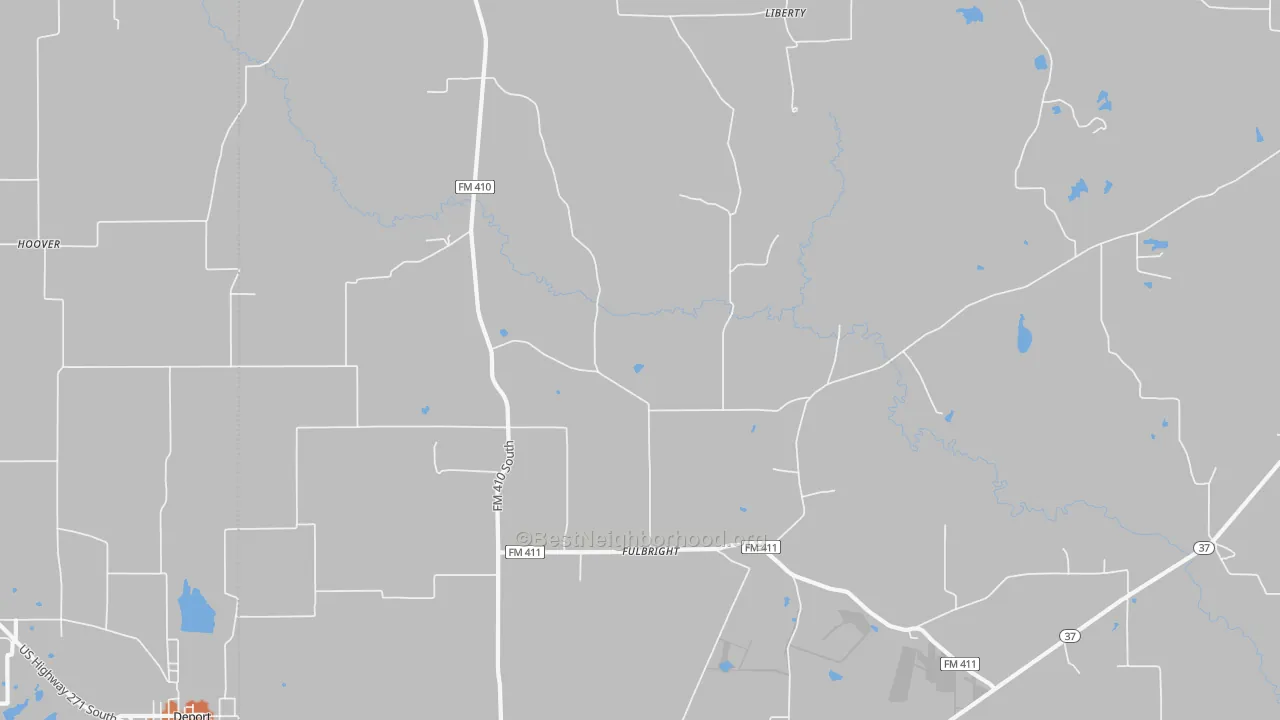 Bike Grade map of Fulbright, TX
