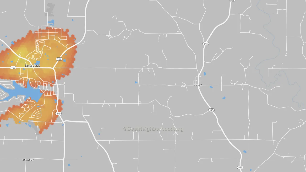 Bike Grade map of Fulda, IN