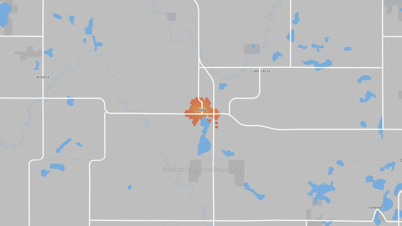 Bike Grade map of Fulda, MN