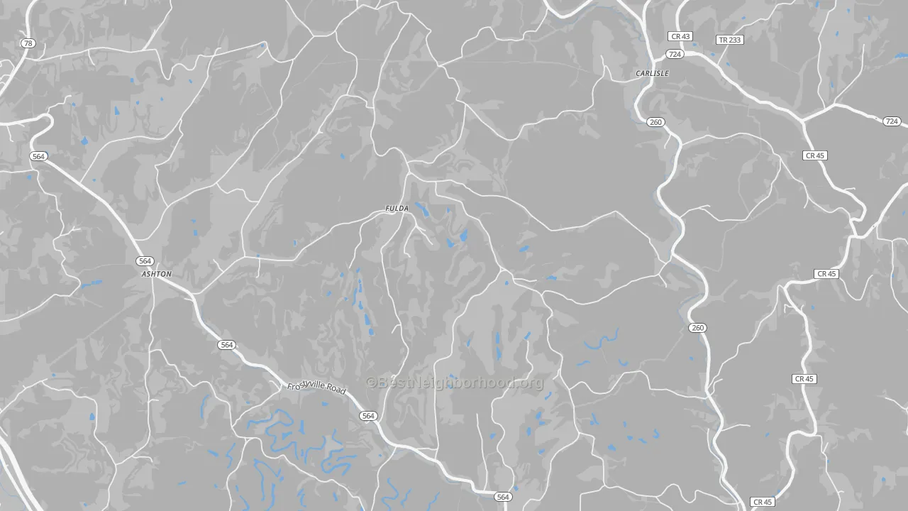 Bike Grade map of Fulda, OH