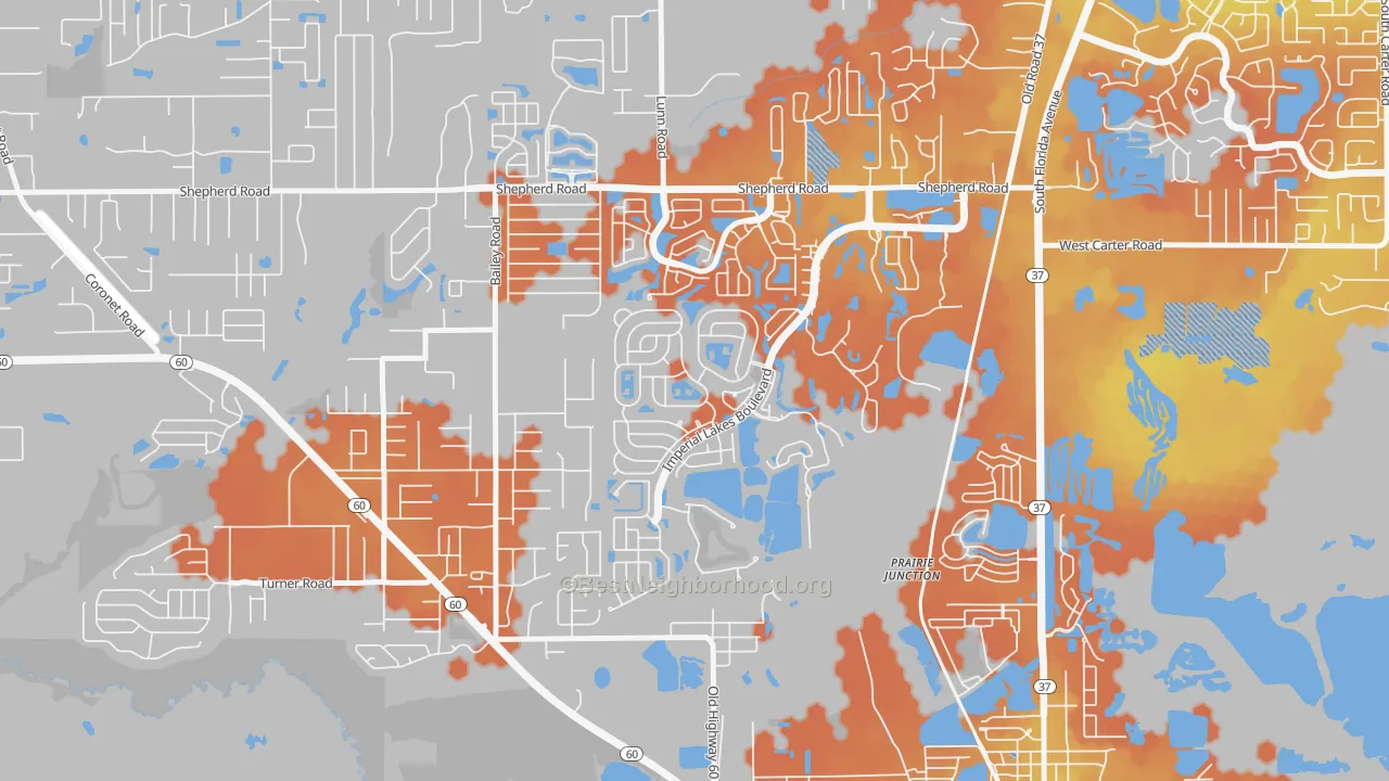 Bike Grade map of Fuller Heights, FL