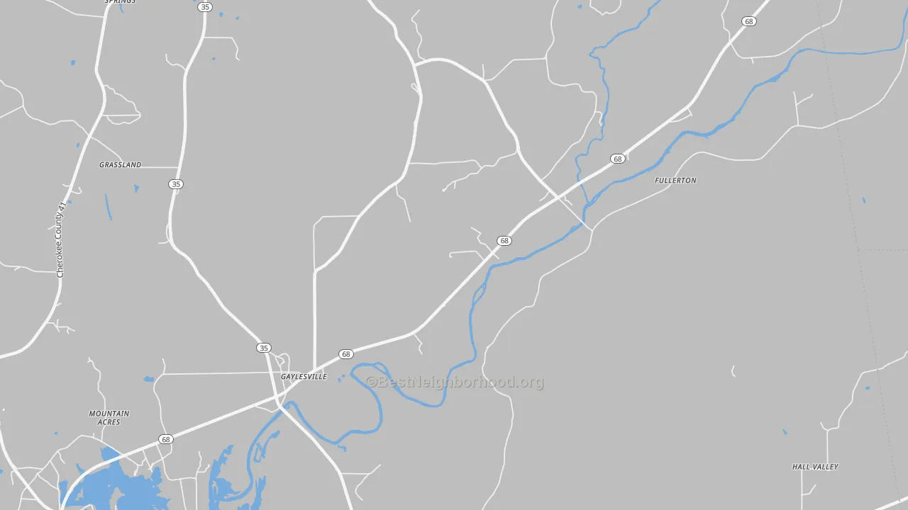 Bike Grade map of Fullerton, AL