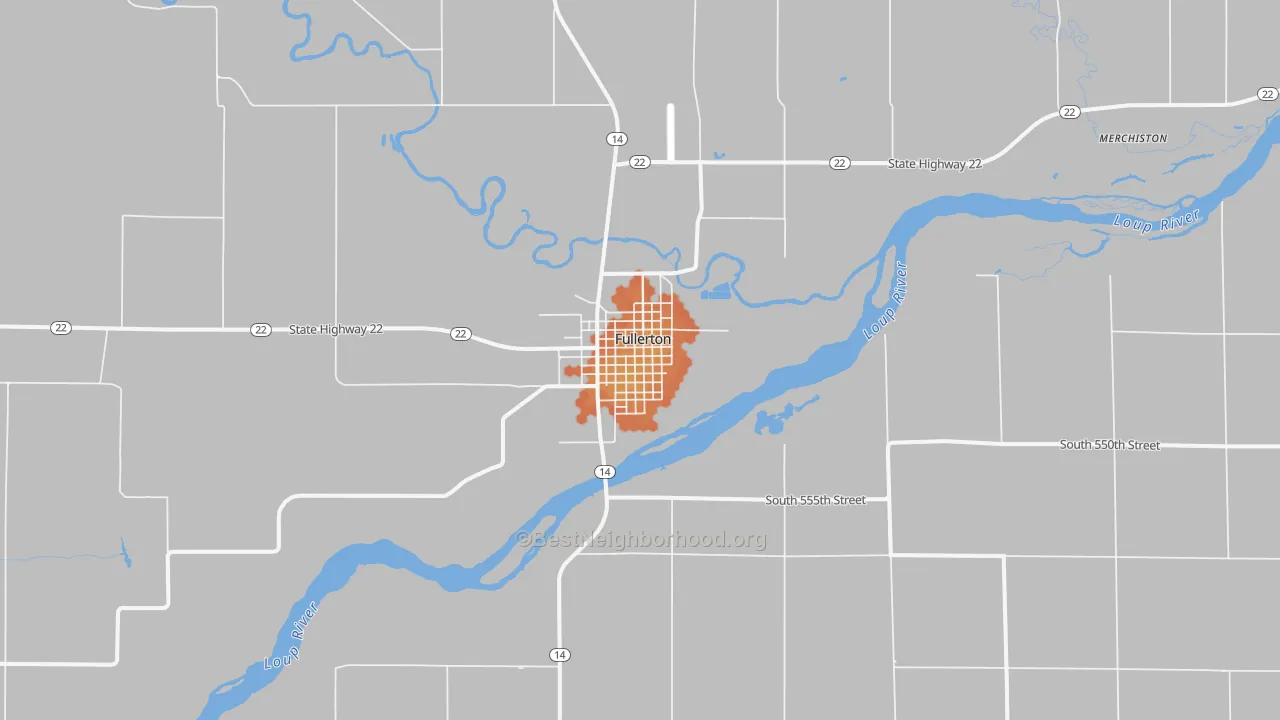 Bike Grade map of Fullerton, NE