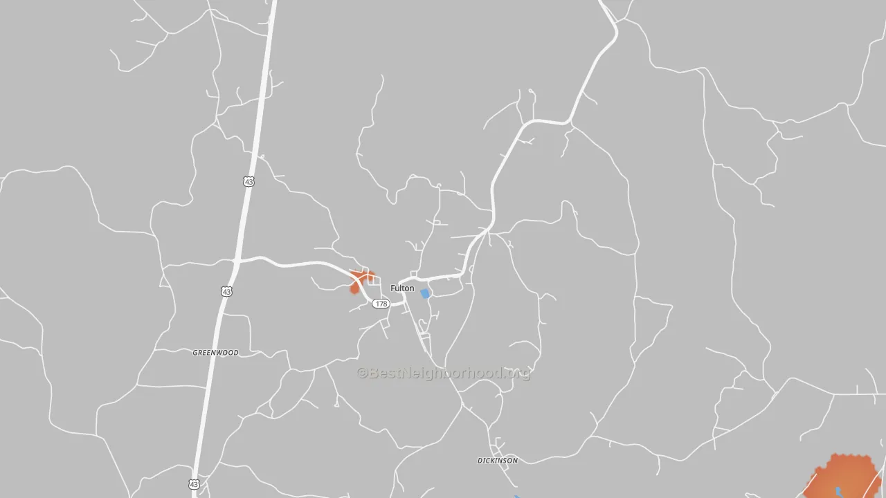 Bike Grade map of Fulton, AL