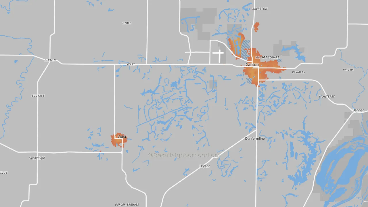 Bike Grade map of Fulton County, IL