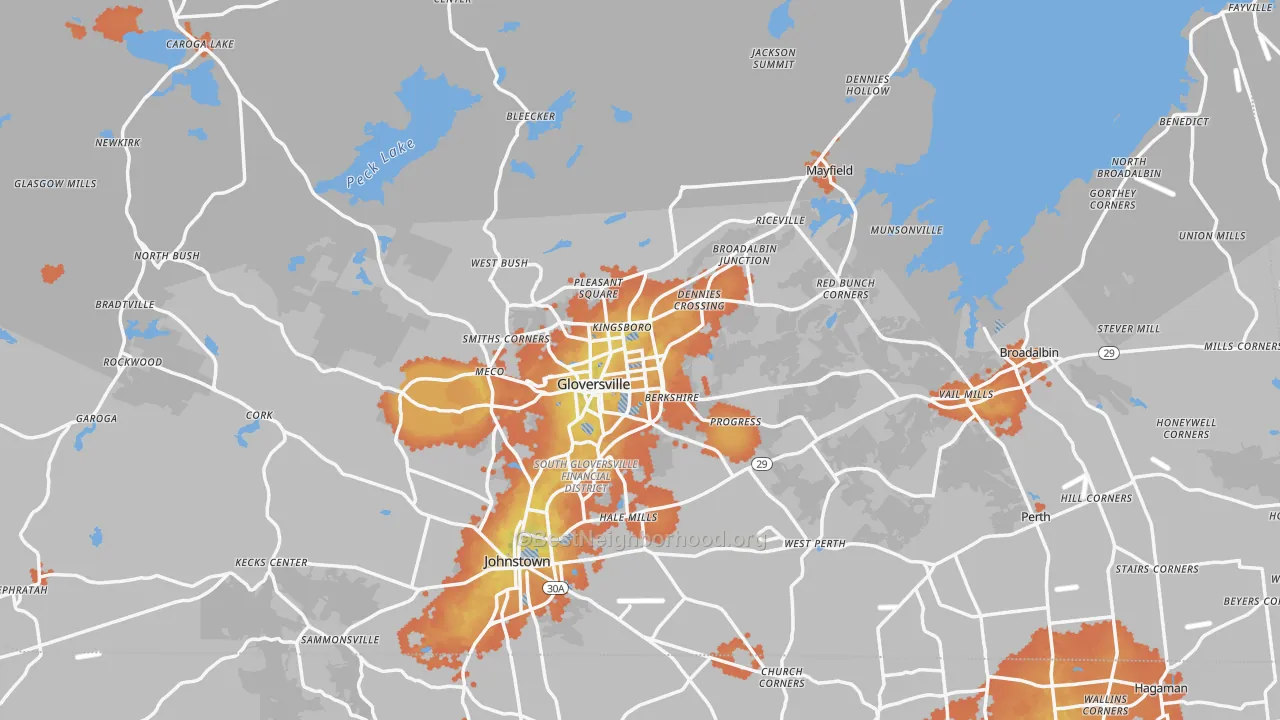 Bike Grade map of Fulton County, NY