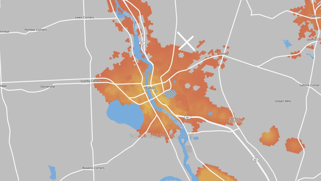 Bike Grade map of Fulton, NY