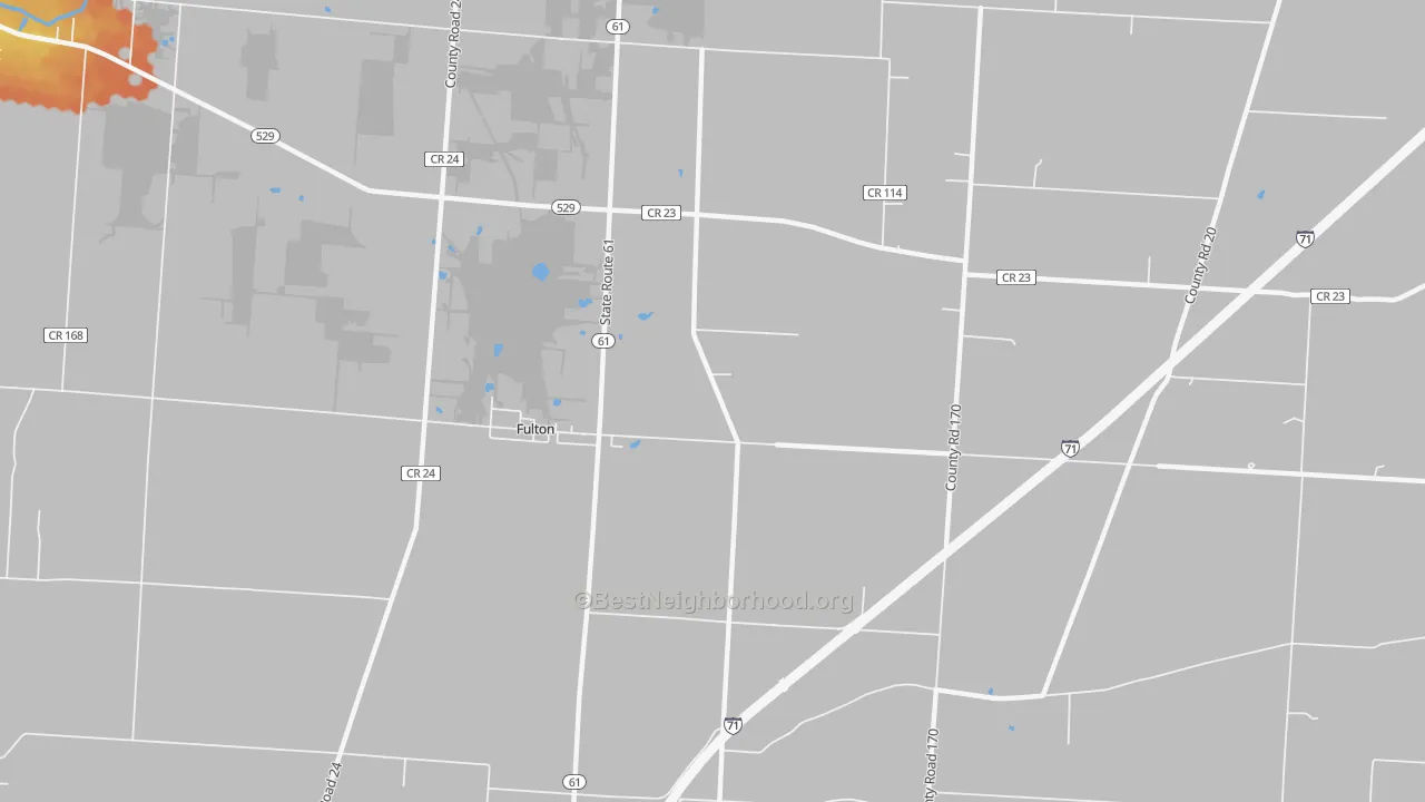 Bike Grade map of Fulton, OH