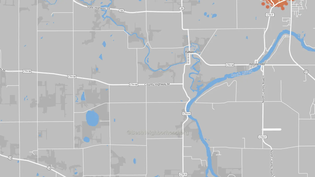 Bike Grade map of Fulton, WI