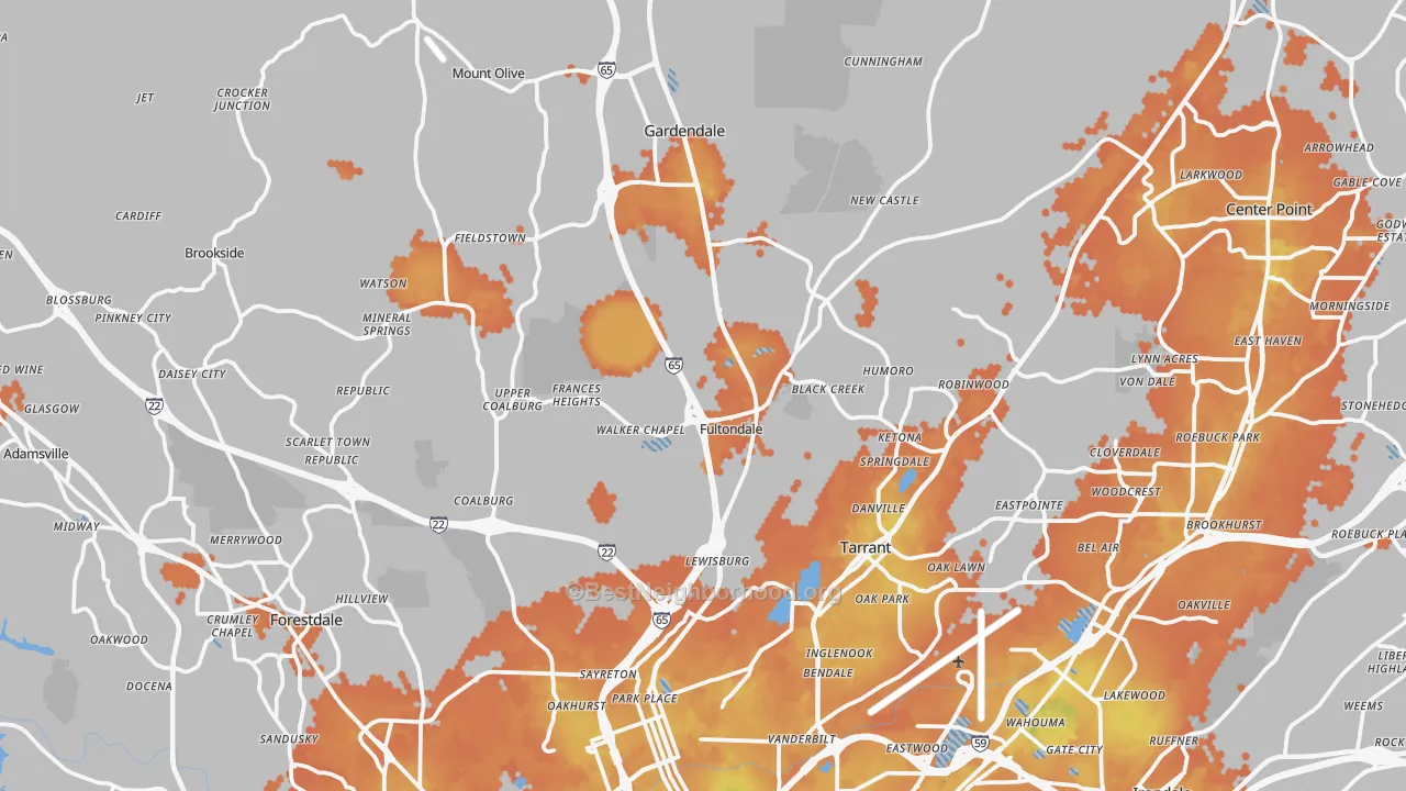 Bike Grade map of Fultondale, AL