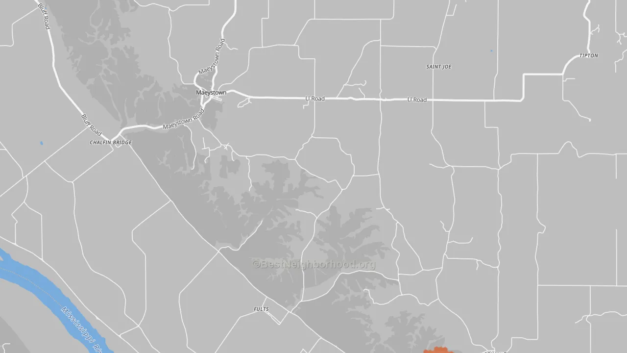 Bike Grade map of Fults, IL