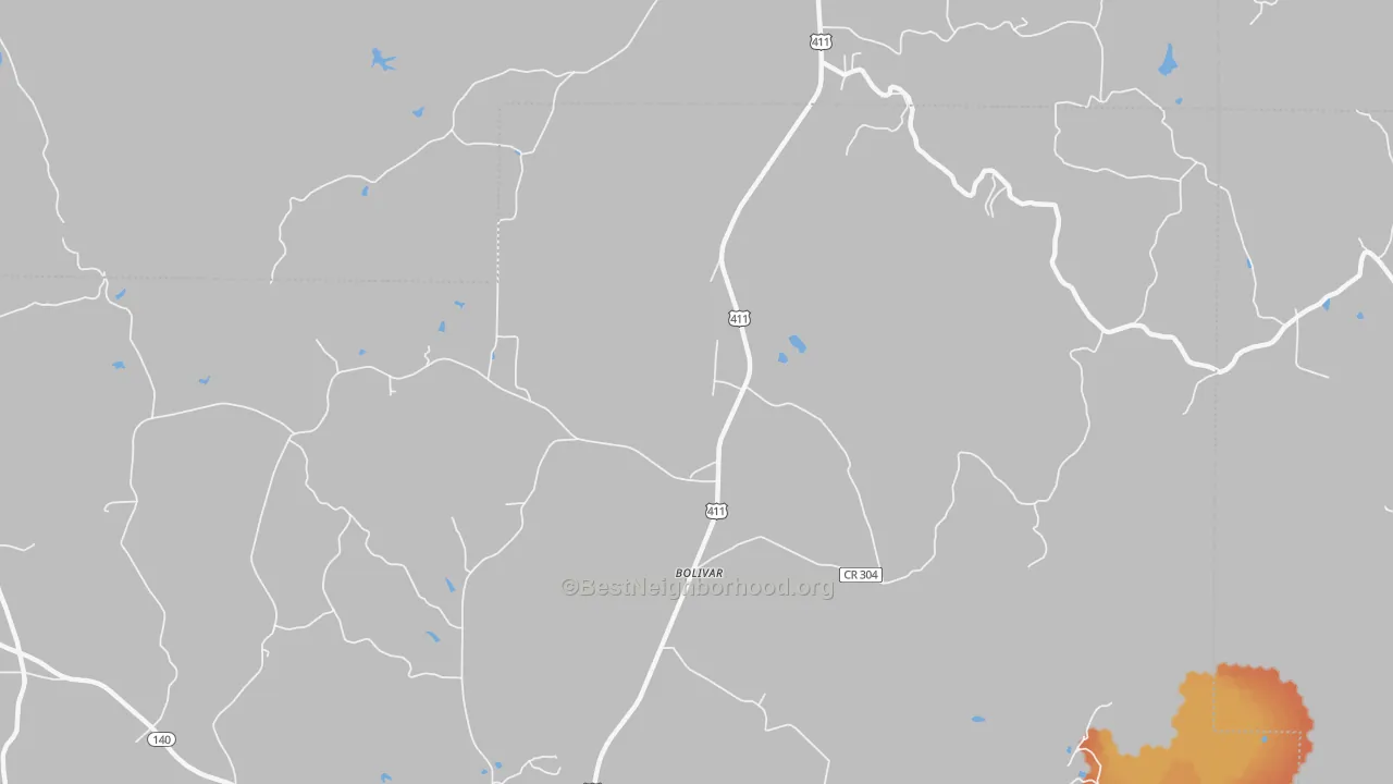 Bike Grade map of Funkhouser, GA