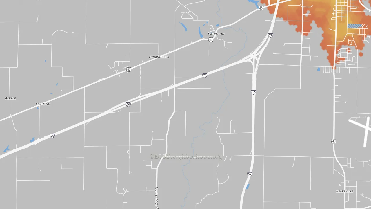 Bike Grade map of Funkhouser, IL