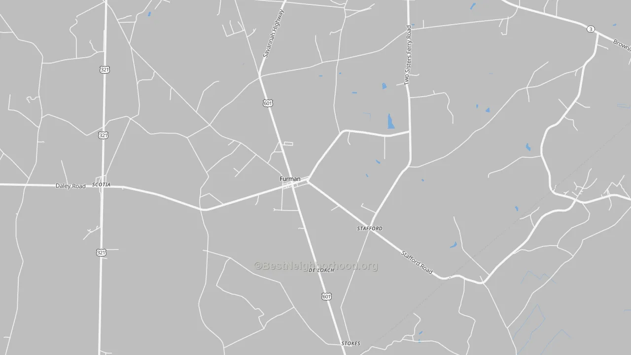Bike Grade map of Furman, SC
