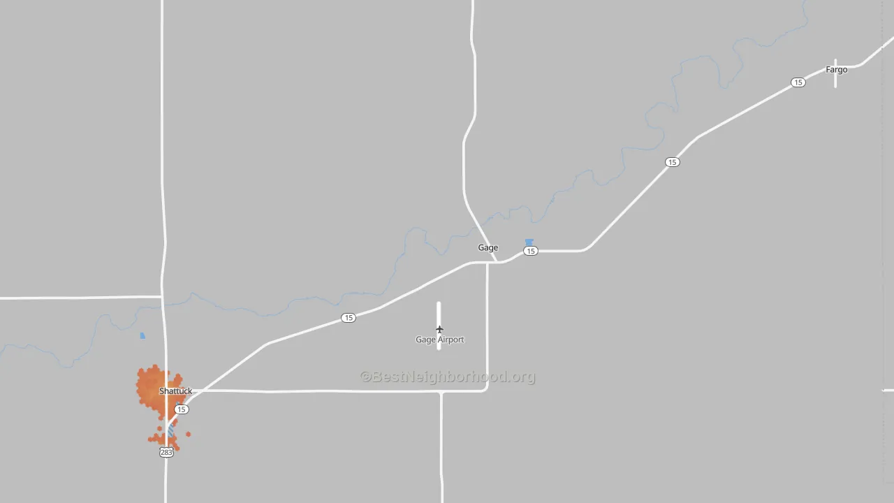 Bike Grade map of Gage, OK