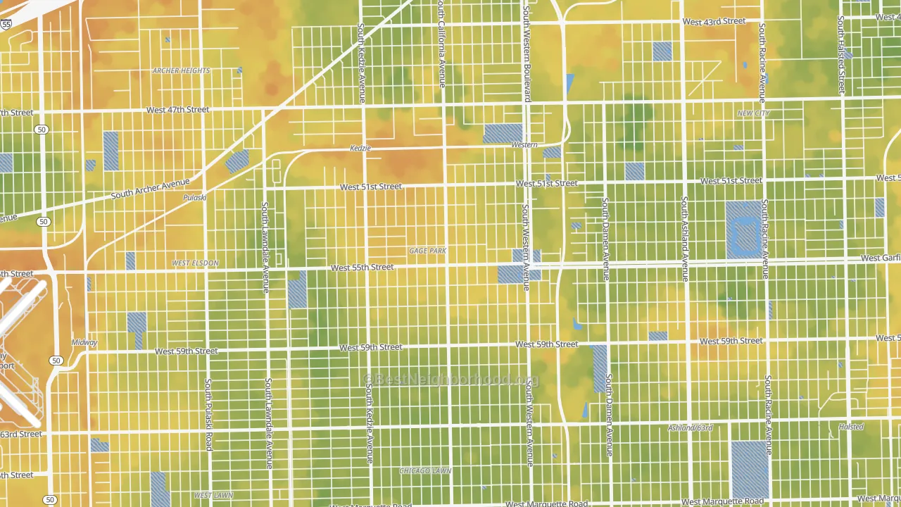 Bike Grade map of Gage Park, Chicago, IL