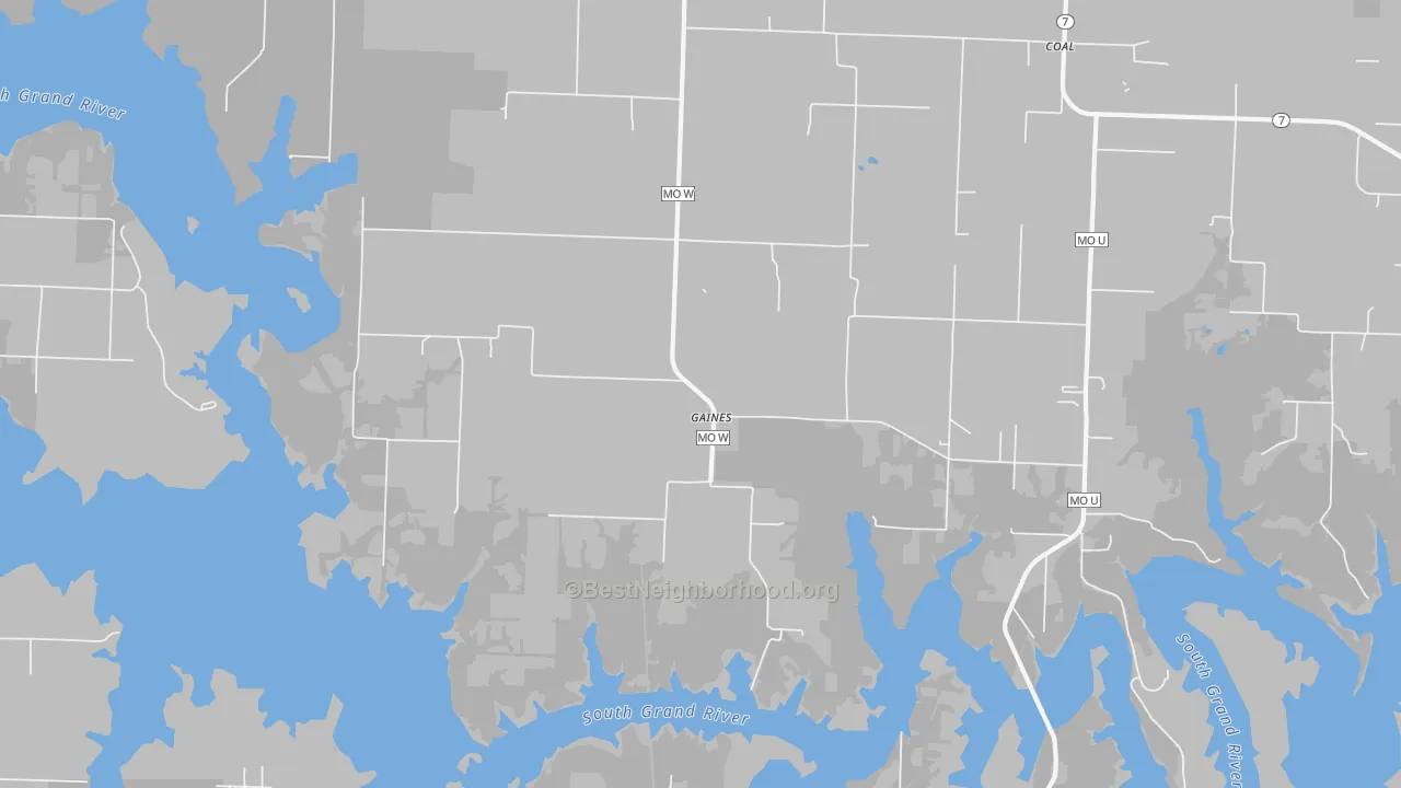 Bike Grade map of Gaines, MO