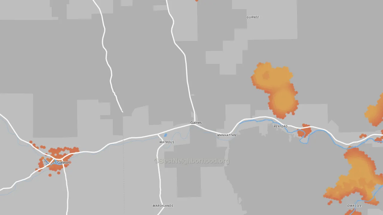 Bike Grade map of Gaines, PA