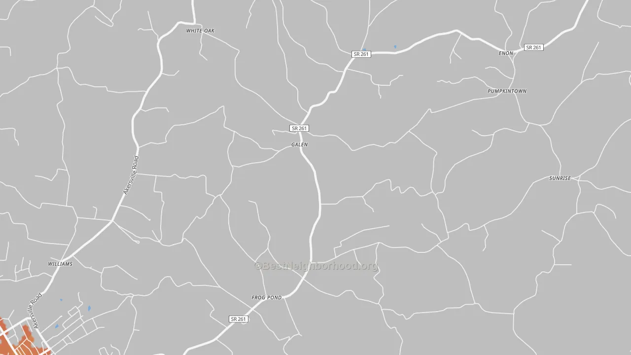 Bike Grade map of Galen, TN